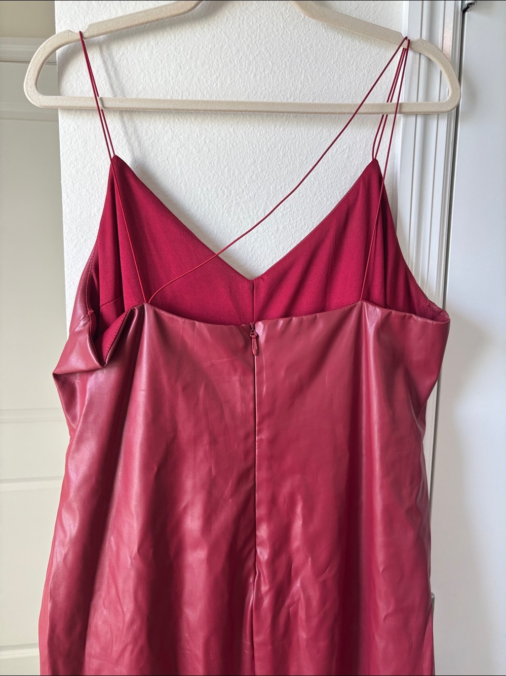 Fashion Nova Red Faux Leather Midi Slip Dress - Picture 4 of 5